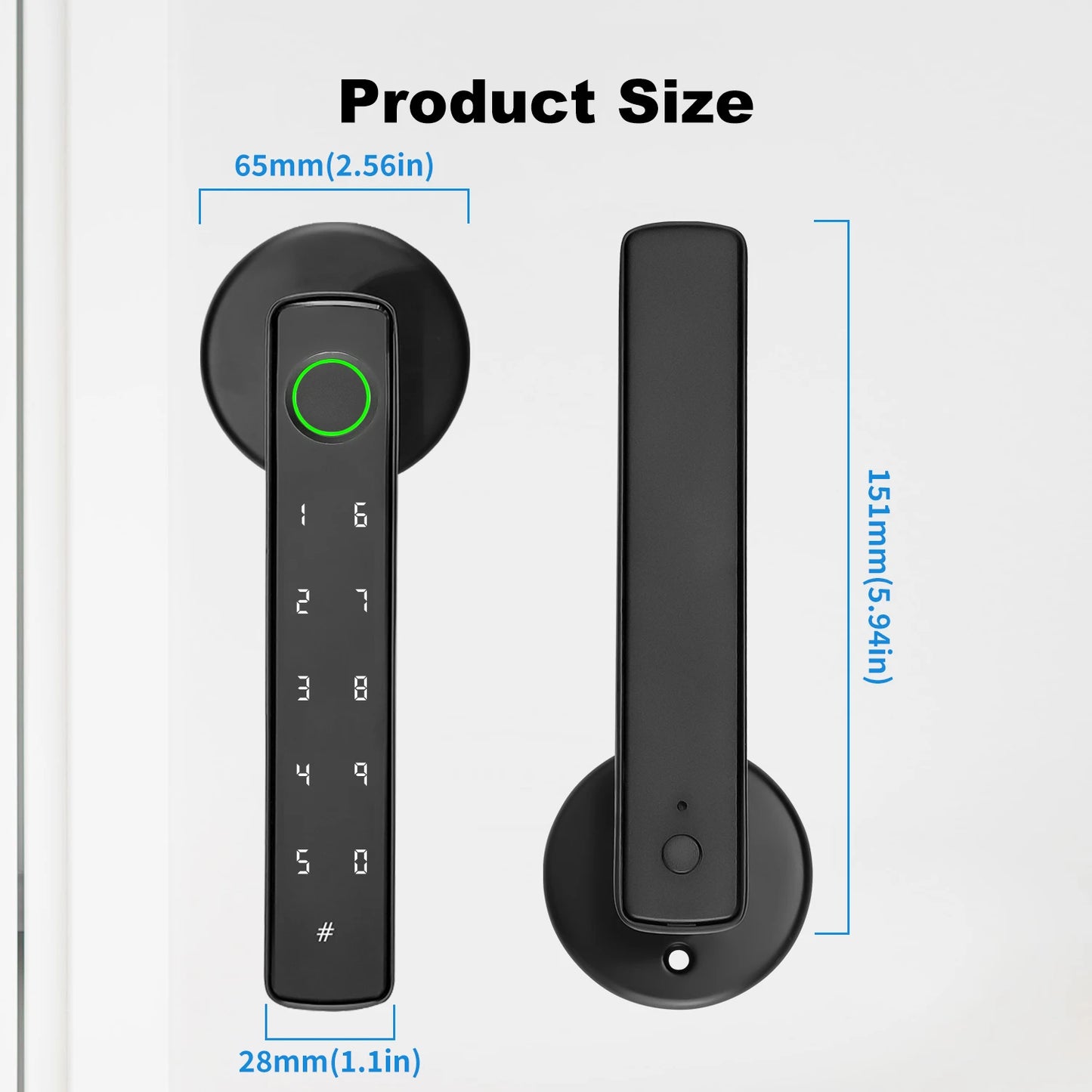 Tuya Bluetooth Fingerprint Electronic Door Handle Lock Smart Lock System Security Protection Smart Home Devices